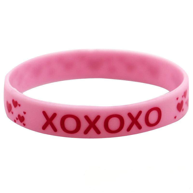 Wholesale 12pcs Valentine's Day Silicone Bracelet